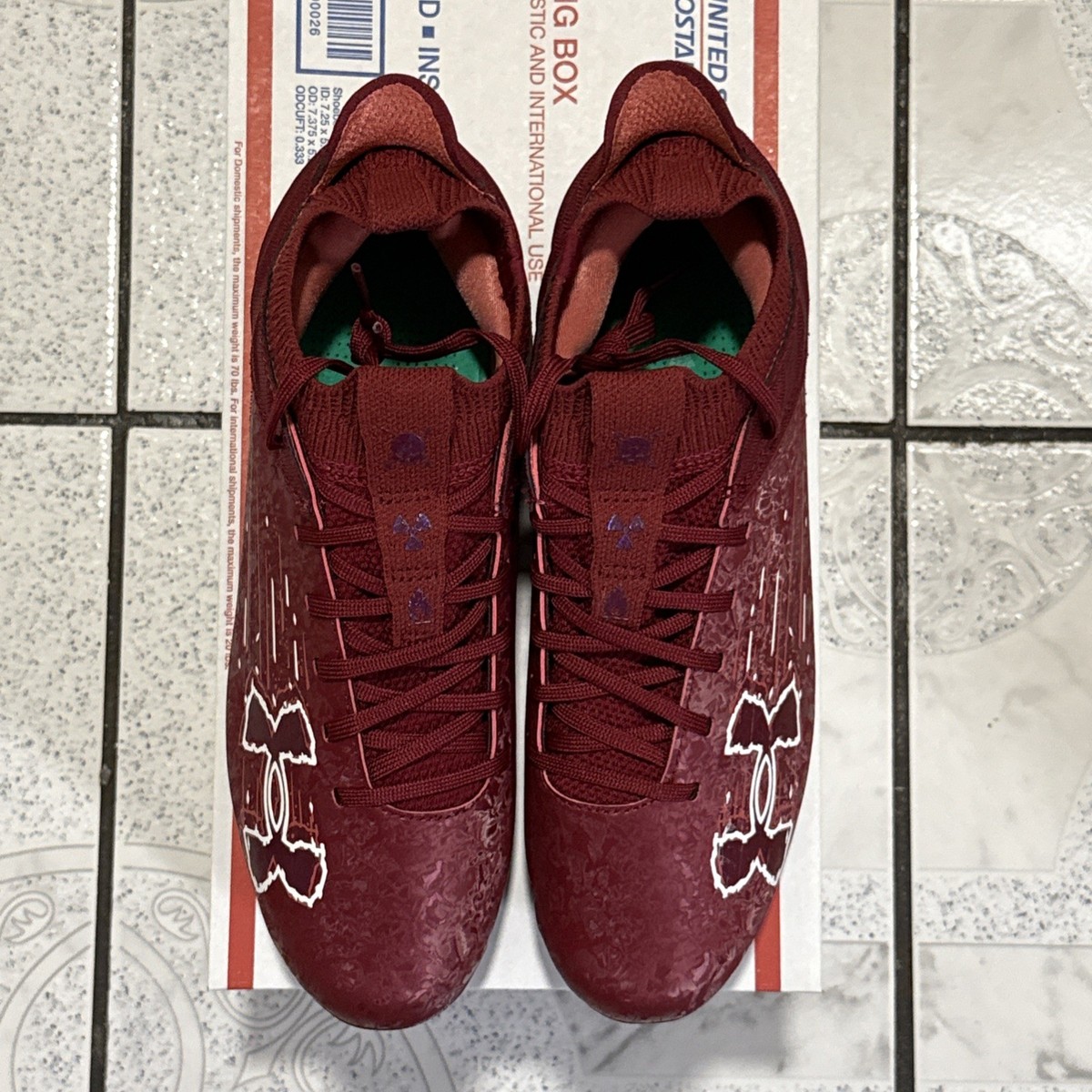 New Under Armour Blur 2 MC Football Cleats Maroon Red Men's