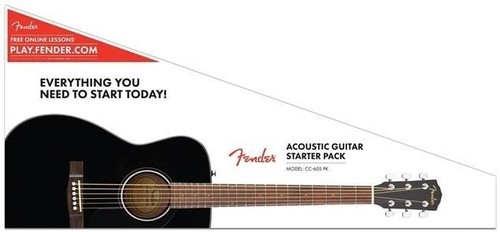 Fender CC-60S Solid Top Concert Acoustic Guitar Pack w/Bag in a Black Finish V2 - Picture 6 of 6