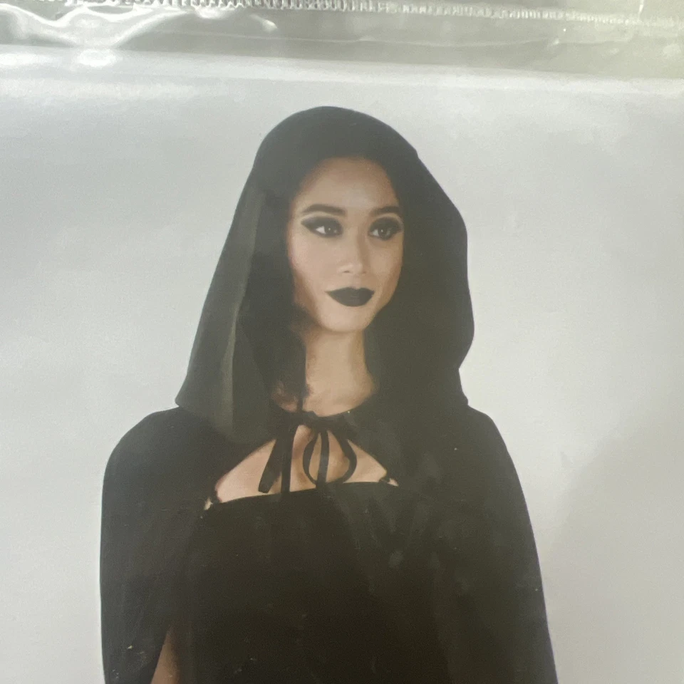 Disfraz, Unisex, Negro Capucha Largo Completo Capa Adulto Talla Única NUEVO HALLOWEEN 2025 Foto 4 de 4
