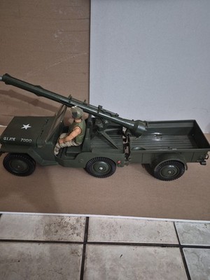 GI Joe US Army Combat Jeep with trailer, and recoil Canon and 4