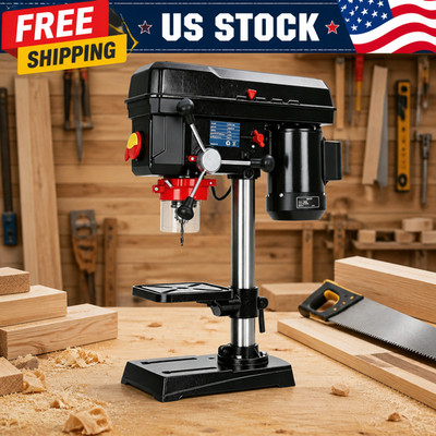8-Inch Benchtop Drill Press 5-Speed Cast Iron Drill Press with Laser Guide LED