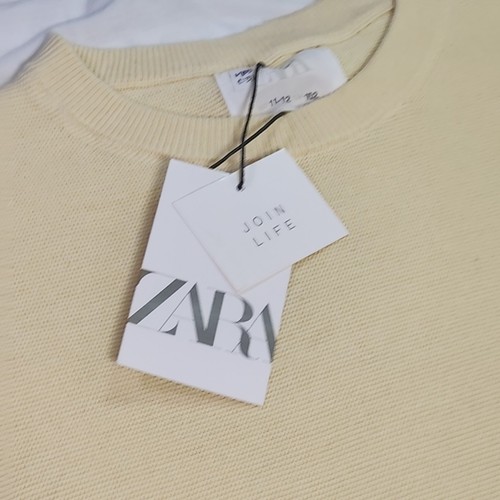 Zara Girls Size 11-12 Cotton Yellow Long Sleeve Crew Neck Shirt NWT - Picture 7 of 14