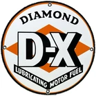 VINTAGE DIAMOND D-X GASOLINE PORCELAIN SIGN MOTOR OIL GAS STATION SERVICE