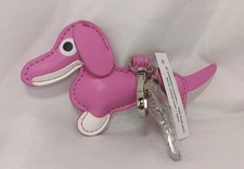 Dachshund Weenie Dog Keychain/ Charm- Faux Leather -Pink, NWT