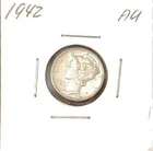 1942 Mercury Dime AU, ships postage free, 90% silver