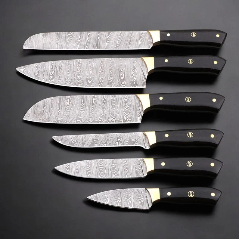 Exquisite Damascus Steel Chef set, Custom Handmade, 6 pcs Chef Knife set
Opens in a new window or ta