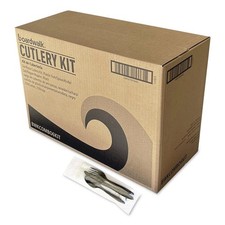 Boardwalk COMBO6KIT Plastic Fork/Knife/Napkin/Pepper/Salt/Spoon Kit 250/CT New