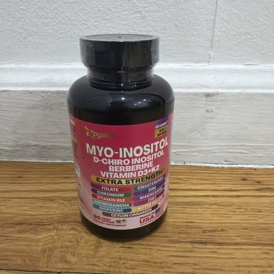 Zoyava Myo-Inositol D-Chiro Berberine Vitamin D3+K2 Ceylon Cinnamon Veggie 90  