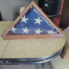 Us United states Flag 5' x 9.5' North Bay Industries With Wooden Display Case