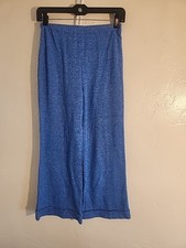vintage knit 70's pants bellbottom hippy blue heather 22-26" w small/med 1970's