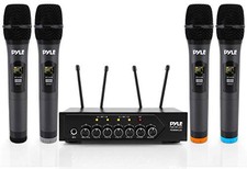 Pyle Wireless Bluetooth Portable Battery Operated 4-Mic Set PDWM4120