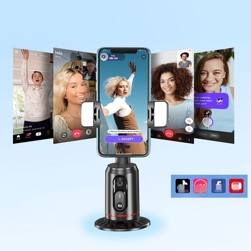 Trépied Auto Face Tracking avec Télécommande 360° Rotation Suivi Téléphone Support - Photo 14 sur 16