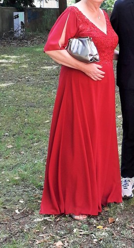 Abendkleid, Brautmutterkleid, langes Kleid, rot - Bild 5 von 5
