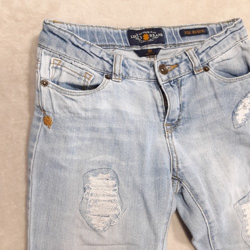 Lucky Brand Girls Zoe Jegging Jeans Sz.10/Light Blue/Distressed/Adjustable Waist - Picture 2 of 12