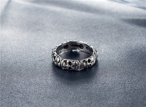 Men Retro Gothic Death Skull Ring Stainless Steel Cocktail Party Biker Statement - Picture 16 of 89