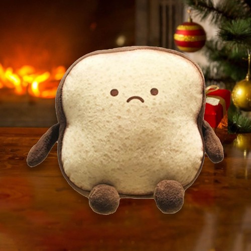 Toast Bread Plush Pillow Realistic Soft Lumbar Back Cushion Plush Toy Sofa Decor - Picture 2 of 14