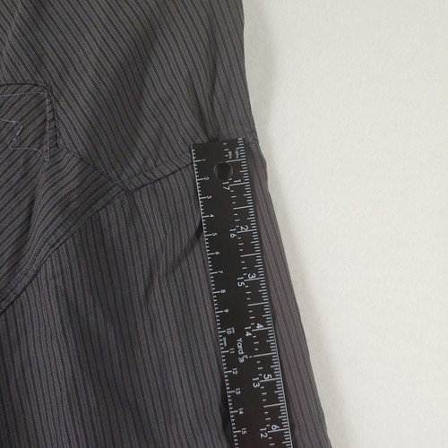 Camisa de vestir gris con botones manga larga grande a rayas Quiksilver para hombre - Imagen 10 de 20