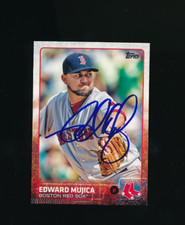 2015 Topps #131 Edward Mujica signed auto autograph blue sharpie