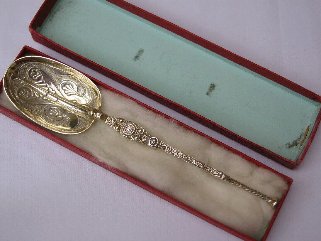 Rare King Edward VII 1901 Gold Gilt Sterling silver boxed coronation Spoon.  