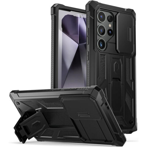 For Samsung Galaxy S24 Ultra Case Poetic Built-in Screen Kickstand Cover Black - Afbeelding 1 van 6