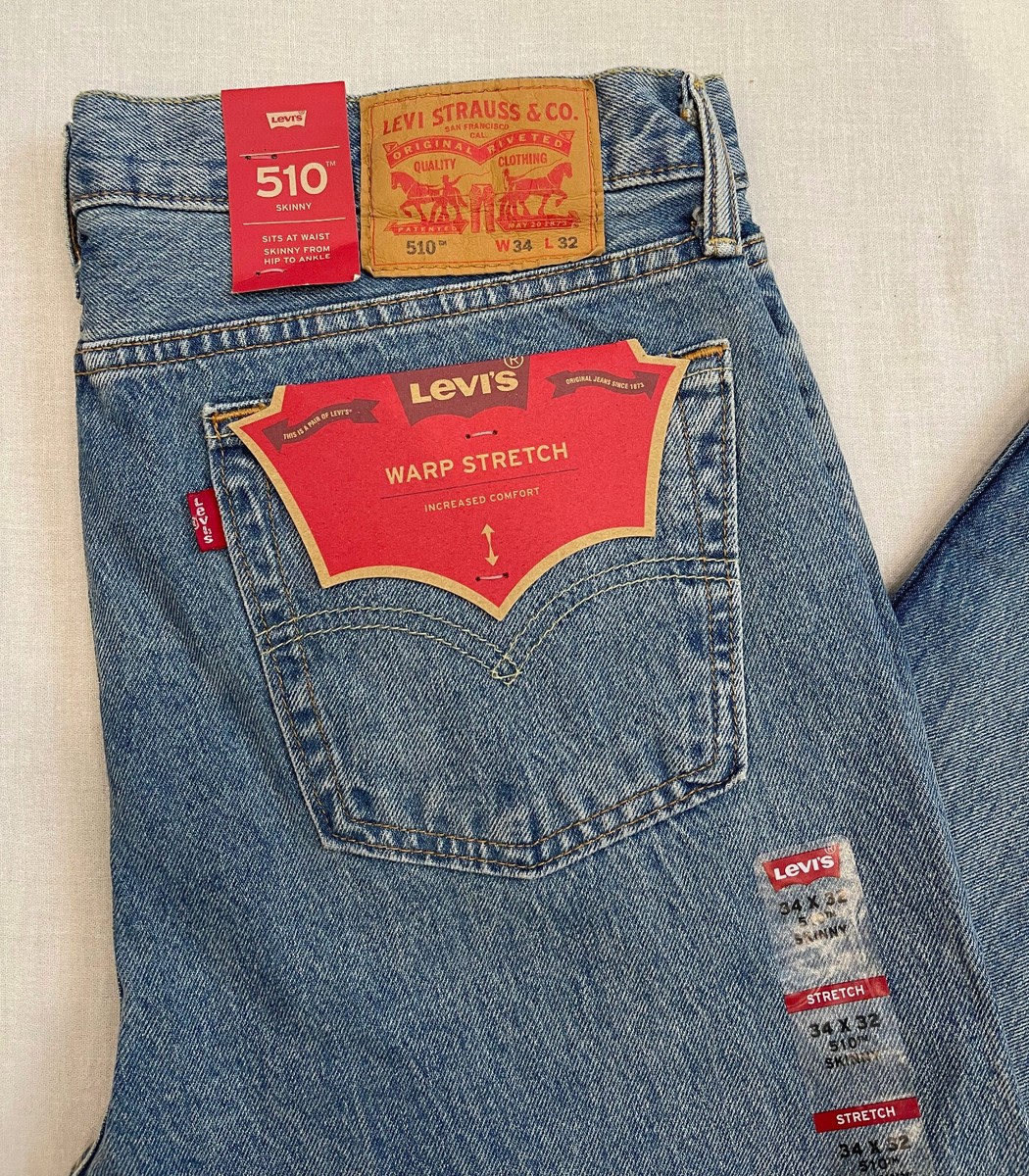 Jean Levi's 510 Homme, Bleu Skinny Slim Stretch, Taille W33 L30, Vintage Années 2010