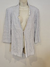 Sz 1x Ming Wang Black White cardign Knit Jack...