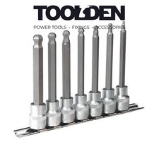 Image of Sealey AK6212 Hex Ball-End Socket Bit Set 7pc Metric 3/8"Sq Drive 100mm