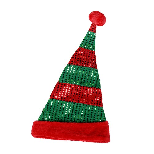 Deluxe Santa Hat Sequin Fancy Dress Xmas Accessory Santa Claus - Picture 7 of 10