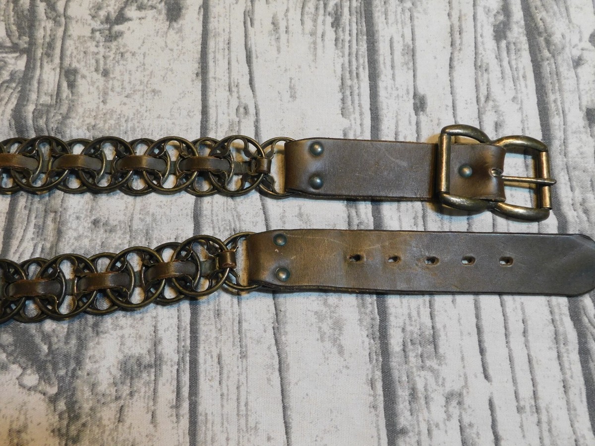 VTG Boho Leather Belt, Mixed Metals Mixed Metal Belt - Etsy main image 4