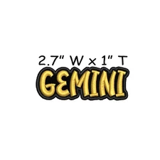 Gemini Zodiac Sign Patch Embroidered Iron-On Applique, Astrology Horoscope