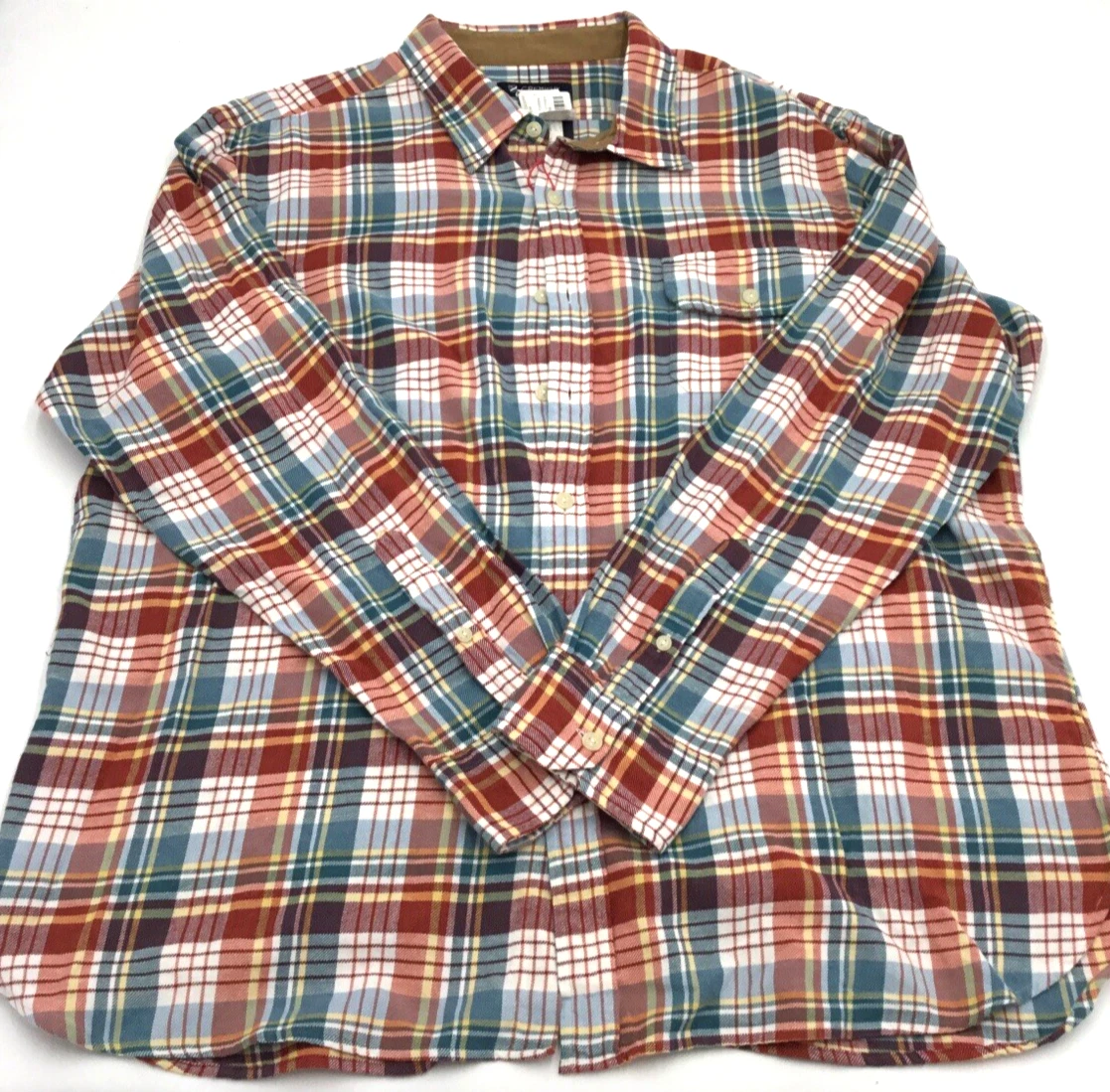 Cremieux Plaid Linen Button Down Long Sleeve Shirt, Multi, XXL