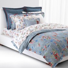 Lauren Ralph Maggie Floral Stripe FULL / QUEEN Duvet Cover Shams Set 430