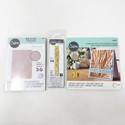 Sizzix Christmas Holiday Cutting Dies 3-D Impresslits & Metallic Paper NEW