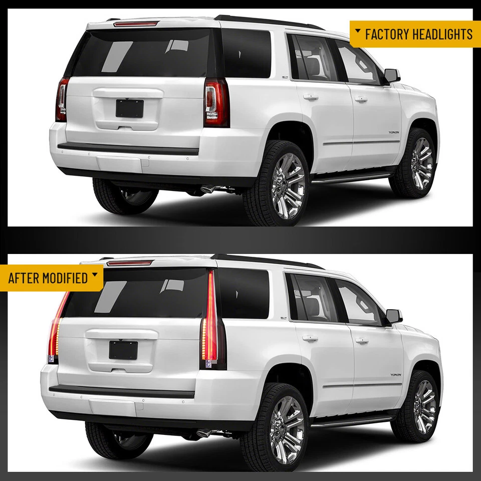 2* Tail Lights LED Rear Lamps Cadillac Escalade Style For 2015-2020 GMC Yukon/XL - Image 3 of 4