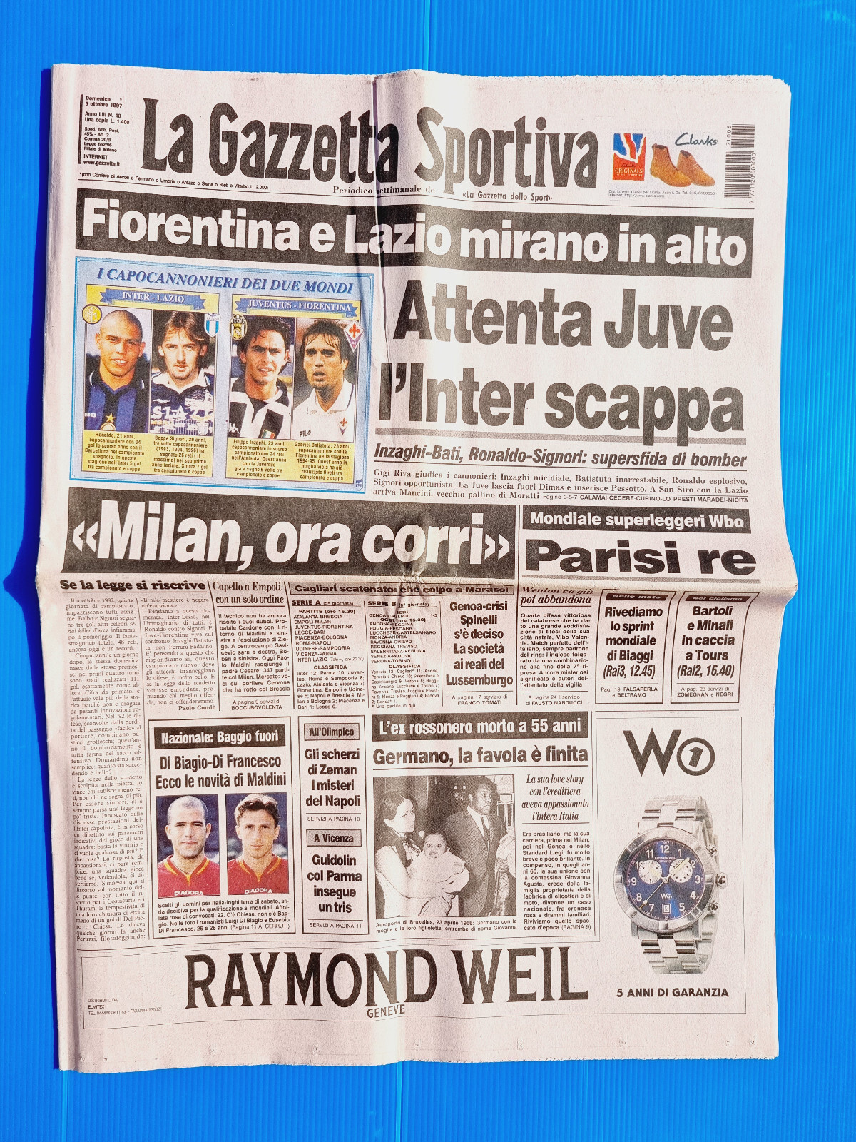 Gazette Dello Sport 20 Avril 1997 Giovanni Parisi-Boksic