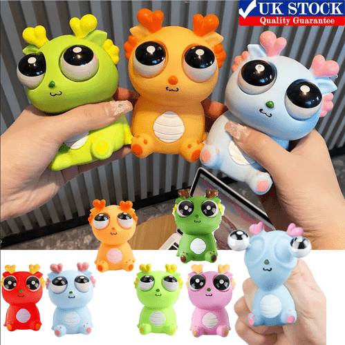Cartoon Dragon Popping Out Eyes Squeeze Fidget Toys Stress Relief Sensory Toy FP - Picture 1 of 19