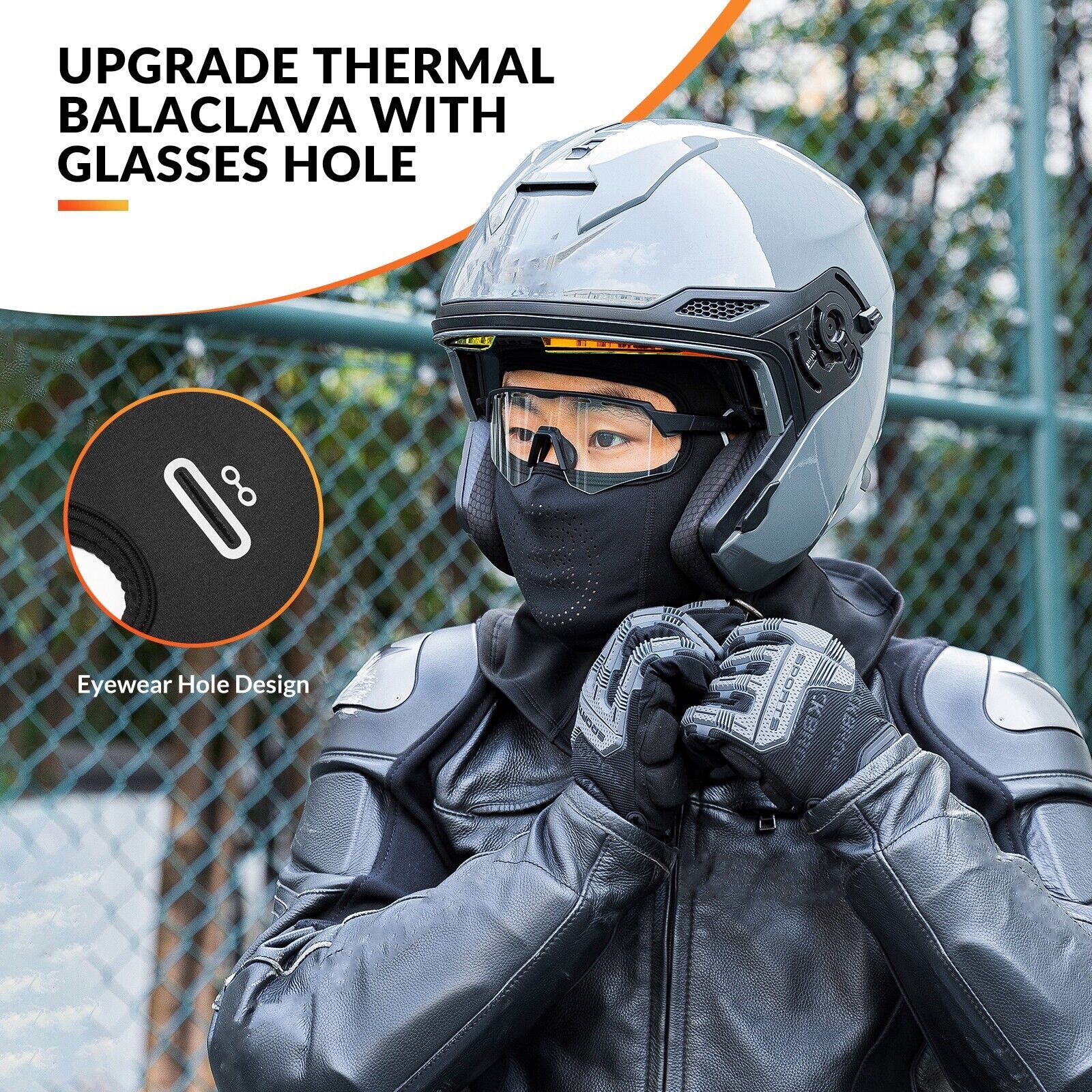 ROCKBROS Cappuccio Antivento Balaclava Maschera Invernale Moto Bicicletta Antivento Caldo Sci foto 6