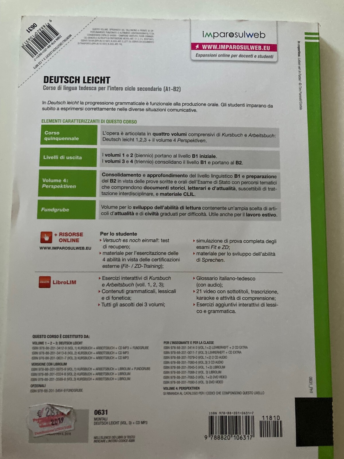 9788820106317 - DEUTSCH LEICHT 3 - KURSBUCH + ARBEITSBUCH CON CD MP3 - Loescher