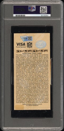 Eli Manning Signed Autograph NY Giants Super Bowl XLII Gold Ticket Stub - PSA - Picture 2 of 3