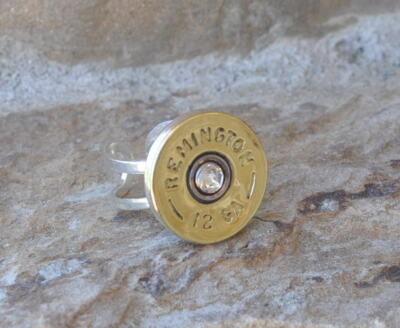 Remington 12 Gauge Shotgun Shell Bullet Ring Brass Color Shell
