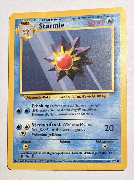 1999 Pokemon Base Set #64 Starmie German deutsch LP/MP | eBay