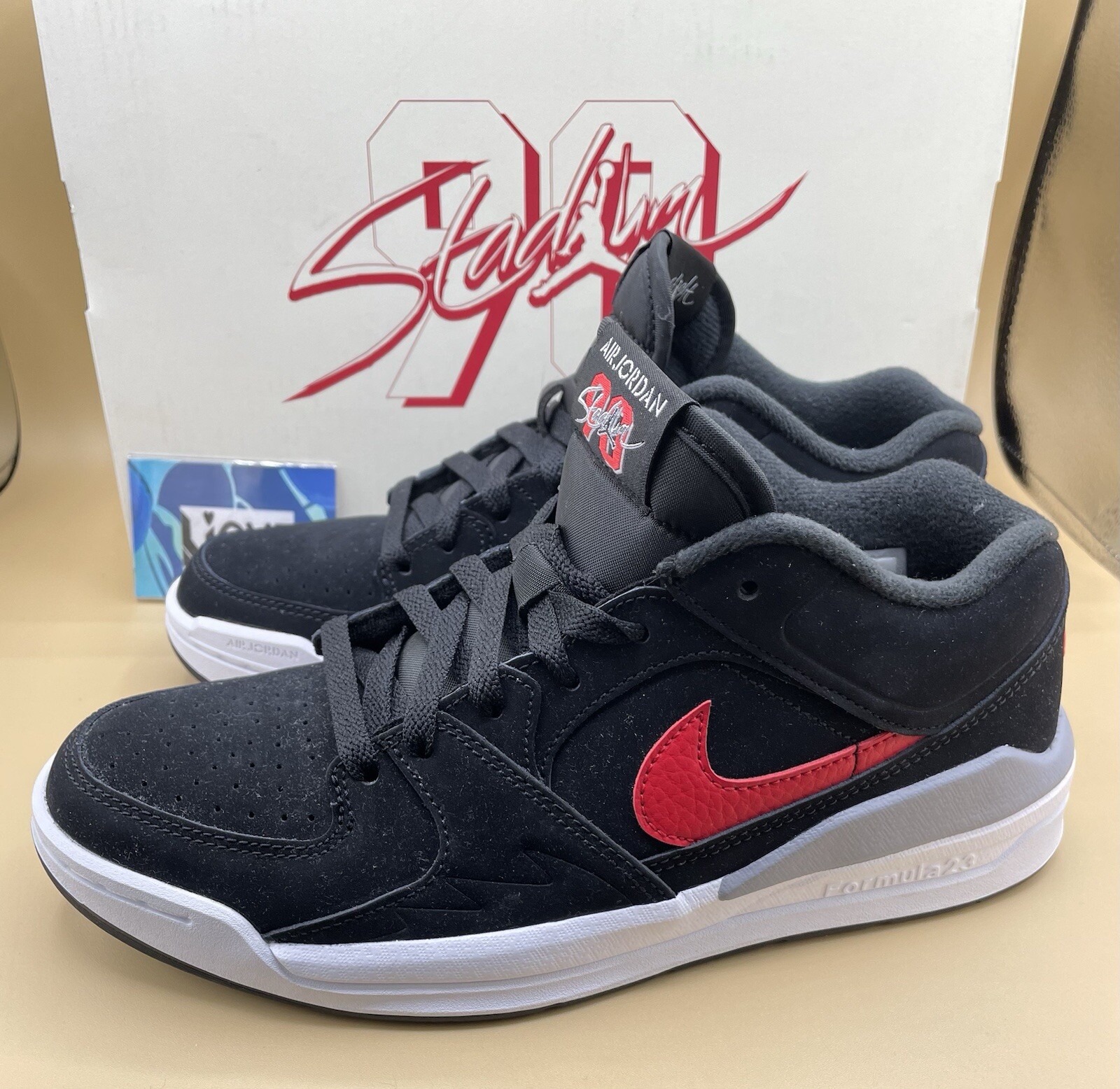 Sz 7 Y Jordan Stadium 90 BG Black/Red Casual Lifestyle Athletic Shoes NIB