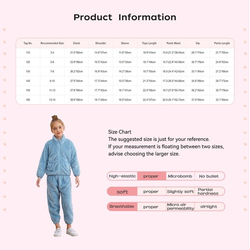 Kids Boys Girls Pajama Set Tops Outfits Stand Collar Homewear Zipper Nightwear - Picture 30 of 74