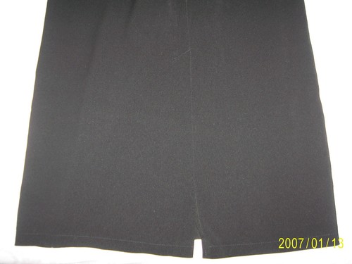 eleganter schwarzer langer Rock Gr. 48 leicht glänzend mit Futter und Gummizug - Bild 4 von 5