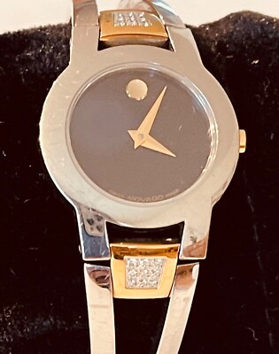 Movado Harmony Black Dial 10 Diamonds Stainless Women's Watch $1,195