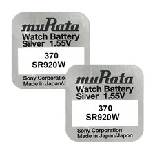 2 Murata 370 SR920W Batteries Silver 1.55V Watch Battery 1BL Exp 2026/07