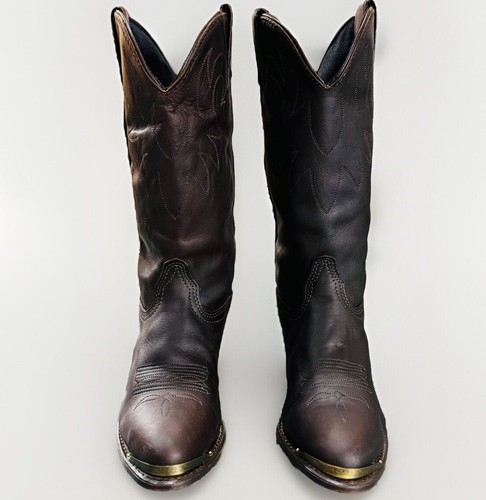 Durango Western Cowgirl Boots Brown Leather Women’s Size 7M Filigree Toe Cap - Picture 2 of 10