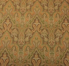 P KAUFMANN  TROPHY ROOM HERITAGE BROWN D4179 DAMASK PAISLEY FABRIC BY YARD 54"W
