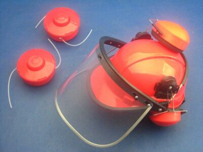 Forsthelm Schutzhelm und 2x Fadenspule für Einhell BG-BC 43/1 AS Motorsense 