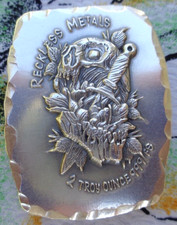 2 oz. DEATH CONSUMES ALL V4 Reckless Metals numbered ingot .999 fine silver 81.90 per troy oz